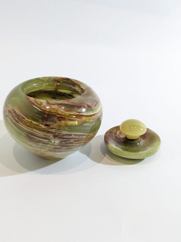 Onyx Marble Candy Jar Small Size Height=4-00 Width=4.25 inches