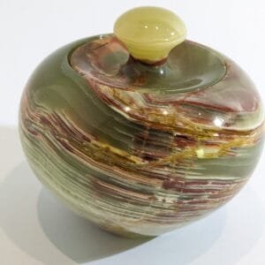 Onyx Marble Candy Jar Small Size Height=4-00 Width=4.25 inches