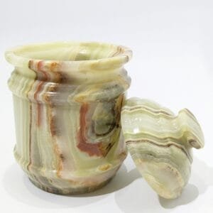 Stylish Onyx Marble Medium Candy Jar Height=5 inches Width=3.5 inches