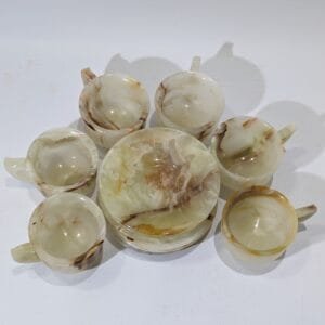 Elegant Marble Tea Cups Set