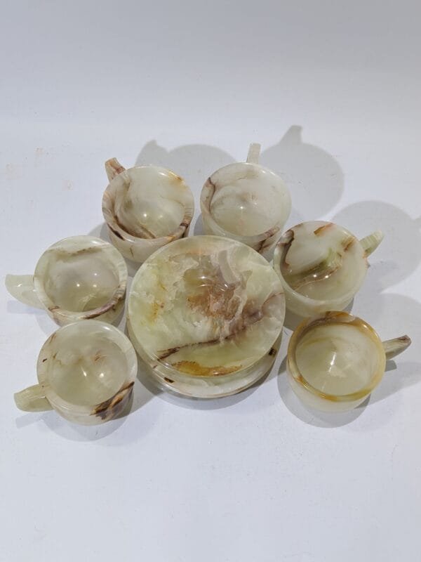 Marble tea cupswith saucer 6pc set