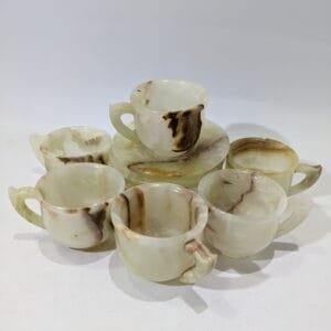 Marble tea cupswith saucer 6pc set