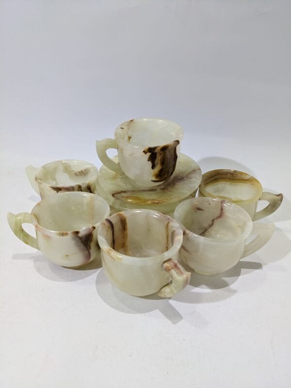 Marble tea cupswith saucer 6pc set