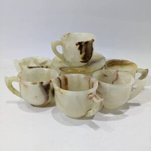 Elegant Marble Tea Cups Set
