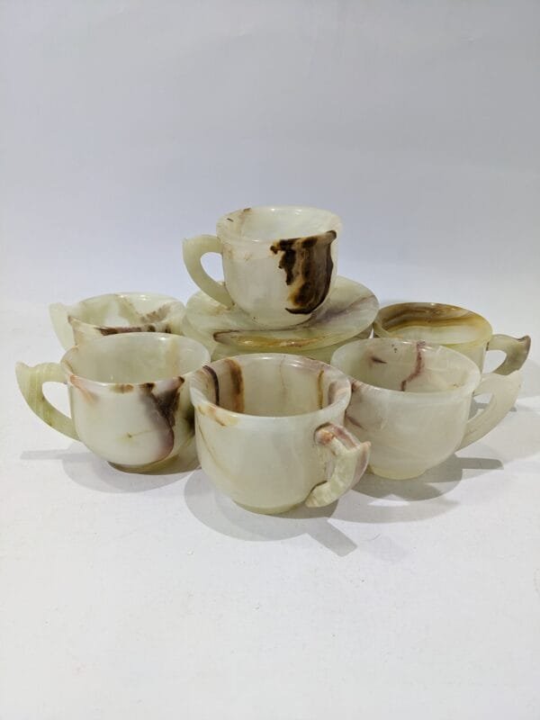 Marble tea cupswith saucer 6pc set