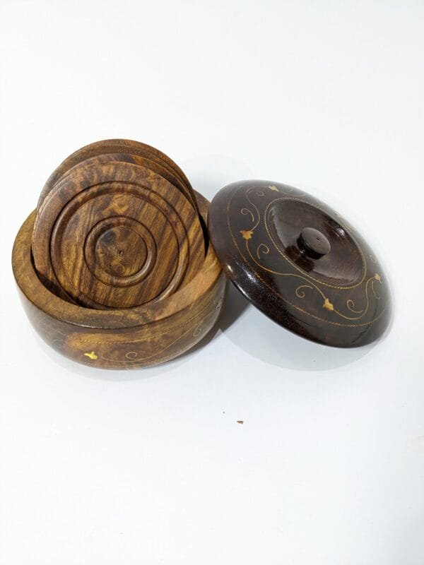 wooden tea coasters