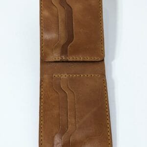Handmade leather wallet brown