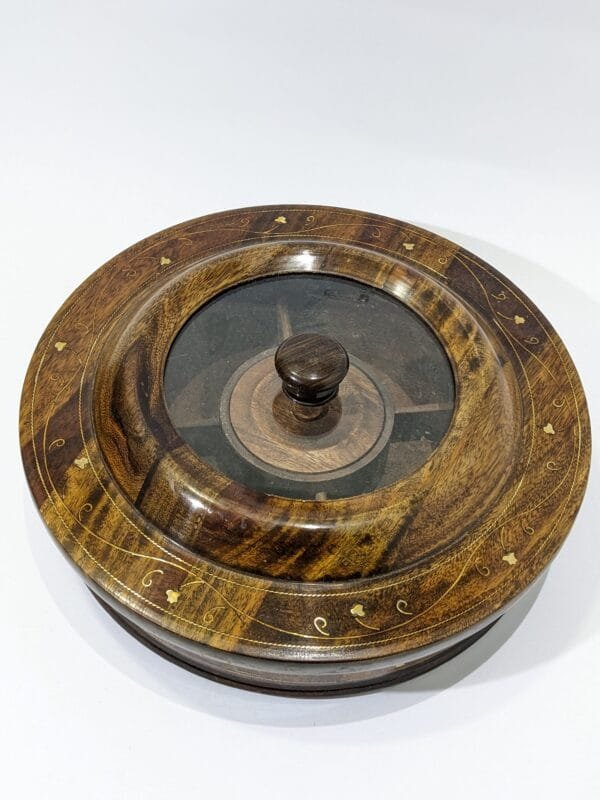 wooden round dry fruit box hand made