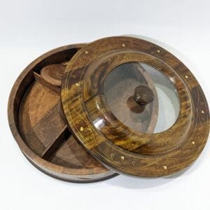 wooden round dry fruit box hand made