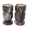 Marble Candle Stands Maroon & White
