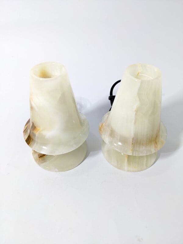 marble lamps pair