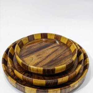 wooden round plates